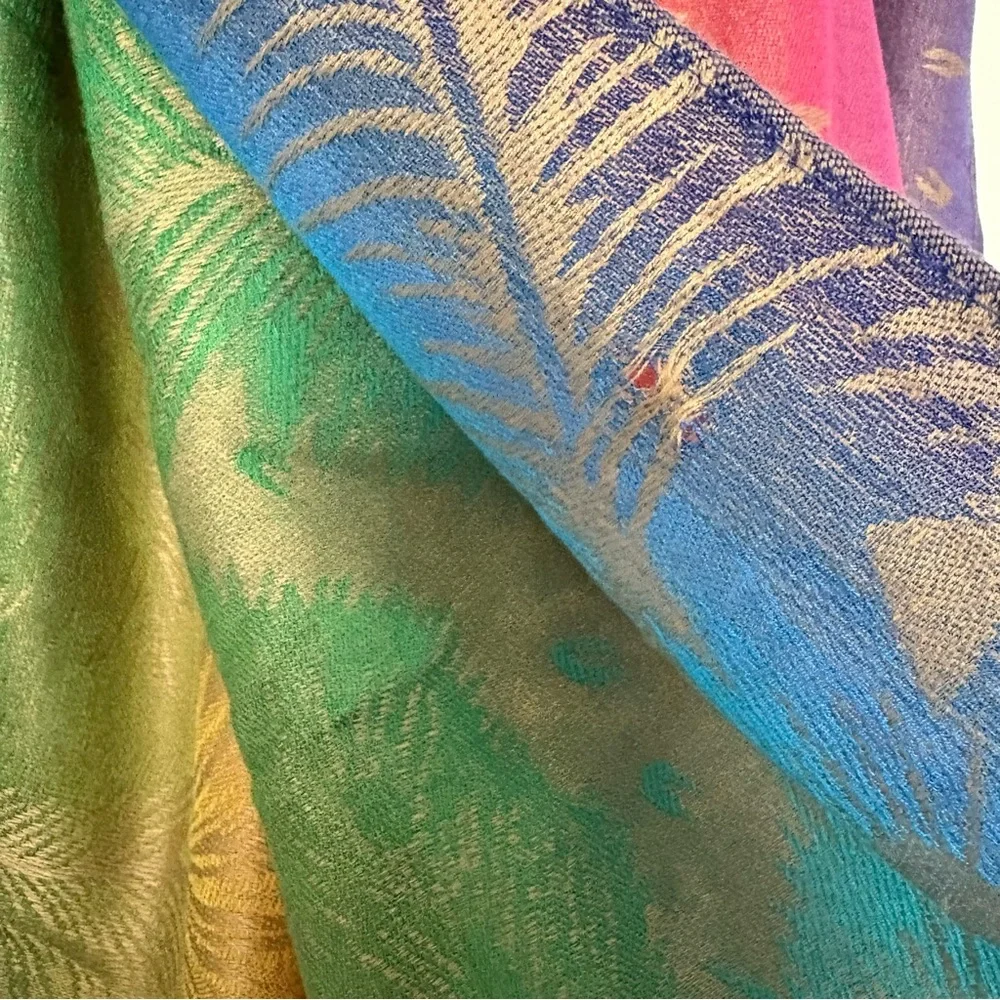 100% Cashmere Multicolor Pashmina Scarf - Picture 6 of 6